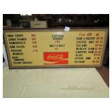 201/2" X 493/4" COCA COLA PRICE BOARD SIGN  W/