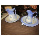 2- HOTEL WASH BOWLS & PITCHERS -ONE DOES HAVE A