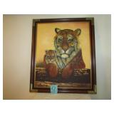 OIL ON CANVAS TIGER PAINTING BY " BARTER"