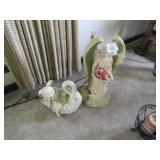 2 CHALKWARE ANGEL FIGURINES - 23"