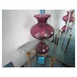 21" CRANBERRY PARLOR LAMP
