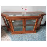 2 TIER BOW SIDE SHOW CASE CABINET56" X 16" X29"