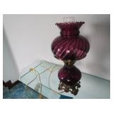 16" CRANBERRY PARLOR LAMP