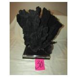 14" T X 11" W BLACK BRASS JET BLACK CORAL