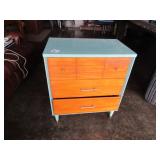 3 DRAWER VINTAGE BLUE PAINTED CHEST 26" X16 X31" T