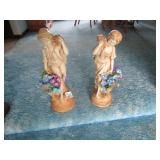 2- 21" MARLINE CHALKWARE BOY & GIRL FIGURINES
