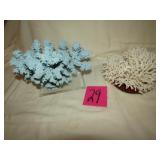 6 X 8"  BLUE CORAL ; 4 X 6" WHITE CORAL DECOR