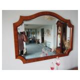 OAK FRAMED BEVELED WALL MIRROR 30" X 40"