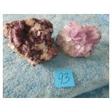 2- LAVENDER KUNZITE ; MINERAL FLUORITE ,10"