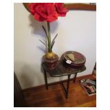 HALF TABLE STAND ;EARLY TIN ; DECOR