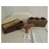 OLD SUGAR MOLD ;CIGAR BOX; CLOTH BIRD