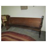 EARLY 7 FT. CHURCH PEW
