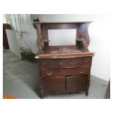 EARLY BUFFET SERVER W/ CROWN , MISSING MIRROR