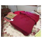 RED THROW; DECOR PILLOWS; SEAT CUSHION
