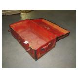 OLD RED TOLE PAINTED TRUNK