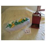 PLASTIC SWEET CORN TRAYS ; RED TIN MATCH SAFE