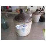 2 GAL. SP&S ILLINOIS STONE JUG W/ CHIGGERON BOTTOM
