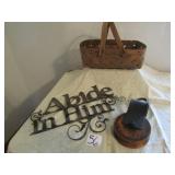 BASKET ; BARN PULLEY; METAL DECOR