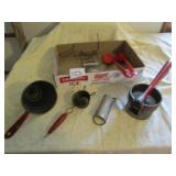 8 - OLD RED HANDLE KITCHEN ITEMS