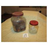 51/2 ' & 81/2' COFFEE JARS W/ METAL LIDS