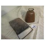 COW BELL ; SOAP STONE FOOT WARMER