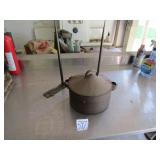 TIN STORAGE PAN ; 2 LIGHTNING ROD SPEARS