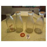 CHAMPAIGN SANITARY MILK CO MILK BOTTLE; CLOVERLEAF
