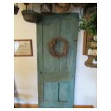 OLD FARM HOUSE TURQUOISE PAINTED DOOR