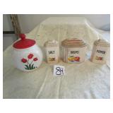 VINTAGE S/P SHAKERS; GREAS DRIP ; CRACKER JAR