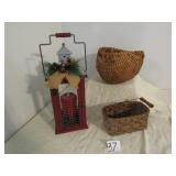 CANDLE LIGHT ; 2 BASKETS