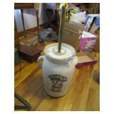 6 GAL. CROCK BUTTER CHURN W/ DOUBLE HANDLES