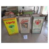 3 OLD OLIVE OIL TINS