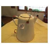 LARGE RED & WHITE COWBOY COFFEE POT W/