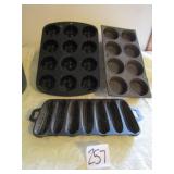 CAST IRON CORN BREAD PAN ; MUFFIN PANS