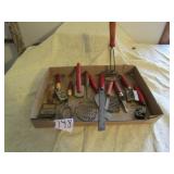 12 RED HANDLE KITCHEN UNTENSILS