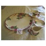 5 PIECES FRANCISCAN APPLE - PLATTER ,CUP/SAUCER,
