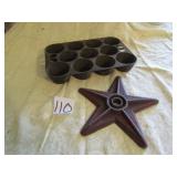 CAST IRON MUFFIN CORN PAN ;CAST IRON STAR
