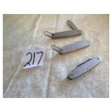 3 US MARINE CORPS POCKET KNIVES