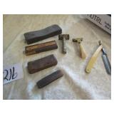 OLD RAZOR ; SHARPENING STONE ; STRAIGHT RAZOR