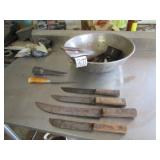 BUTCHER KNIVES ; FISH FILLET KNIVES ;SS BOWL