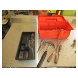 ORANGE TOOL BOX FULL OF TOOLS