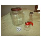 GLASS COFFEE JAR W/ TIN LID ; MODERN DAIRY MILK