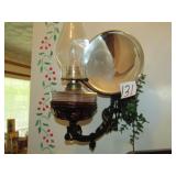 OIL LAMP W/ WALL BRACKET & REFLECTOR SHADE