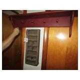 CUBBY HOLE WALL BAX ; SHELF W/ COAT HOOKS