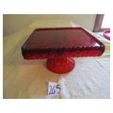 10' SQUARE RUBY RED CAKE STAND
