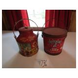 FROSTY MORN LARD PAIL ; PAINTED TIN LUNCH PAIL
