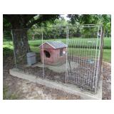 LARGE DOG HOUSE ; 10 FT X 10 FT PEN; DOG FEEDER--