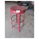 RED PAINTED METAL STOOL
