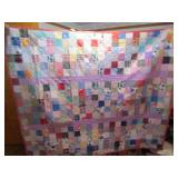 VINTAGE HAND SEWN DOUBLE SIDED QUILT