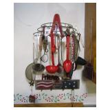 WOW! METAL RACK FULL OF OLD KITCHEN UNTENSILS ;